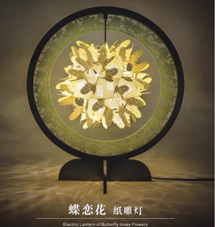 蝶恋花折纸灯DIY创意纸艺灯led小夜灯礼物纸雕灯