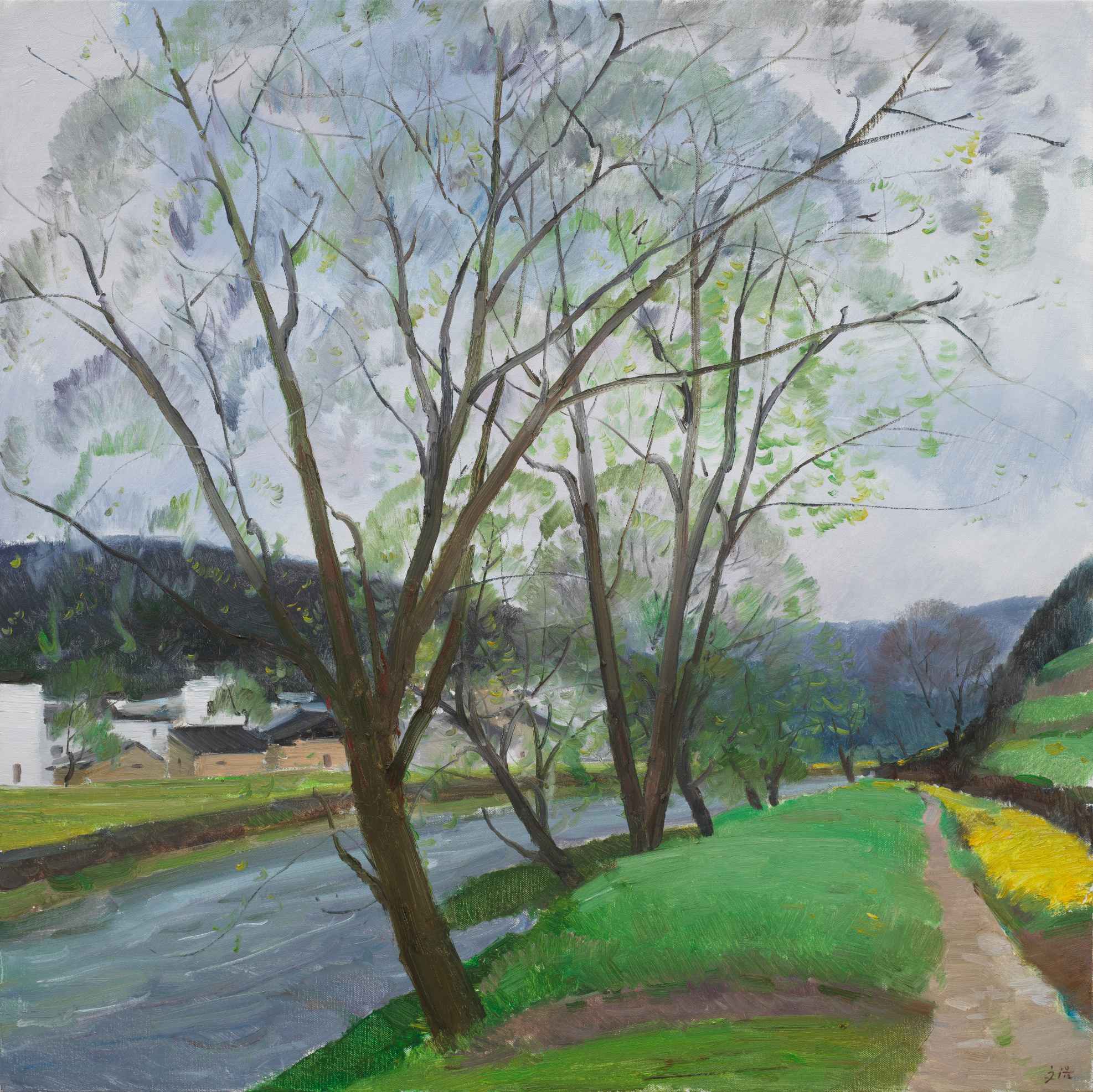 春风轻拂江南岸 100X100CM