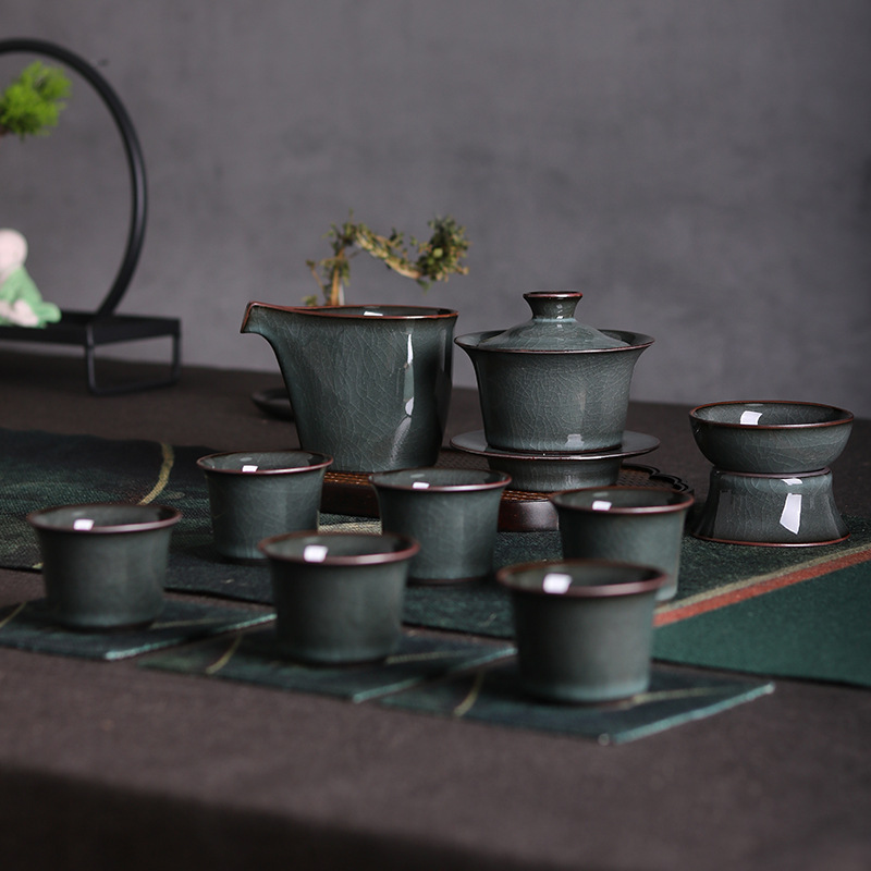 龙泉青瓷精品盖碗茶杯茶具