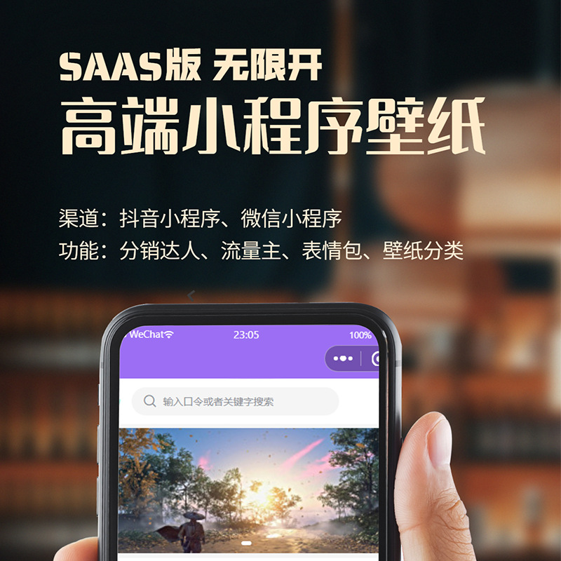 抖音小程序壁纸多开SAAS系统正版源码开发
