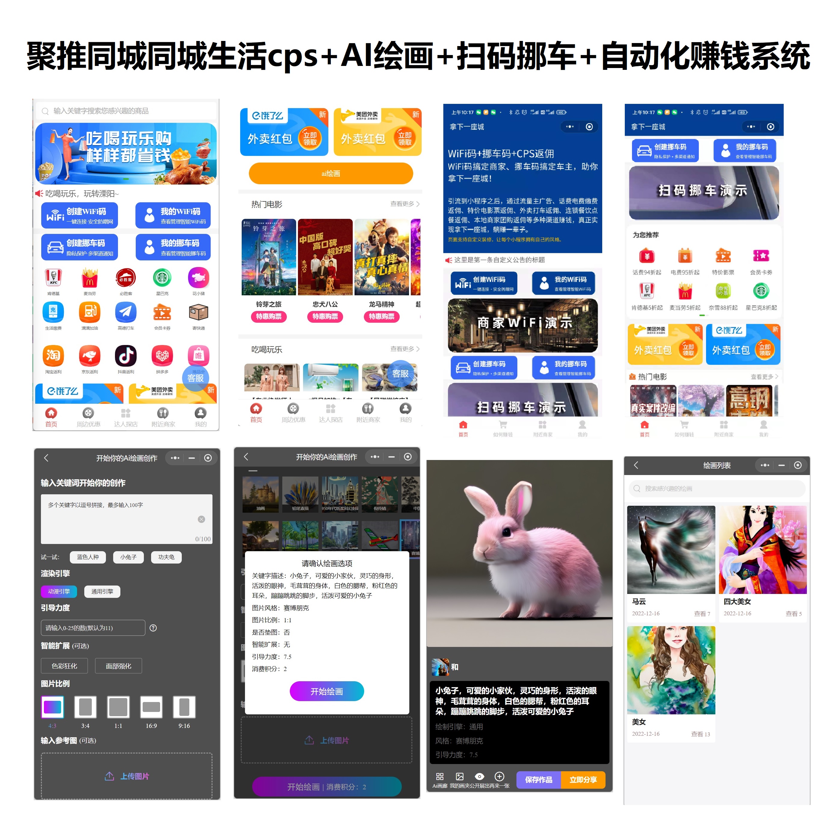 服务商版AI绘画+同城联盟+CPS推广返利供应链自动化裂变系统全渠道推广引流赚钱正版系统出售