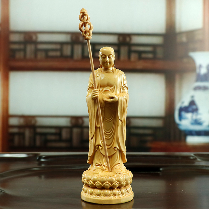 黄杨木雕摆件地藏王菩萨