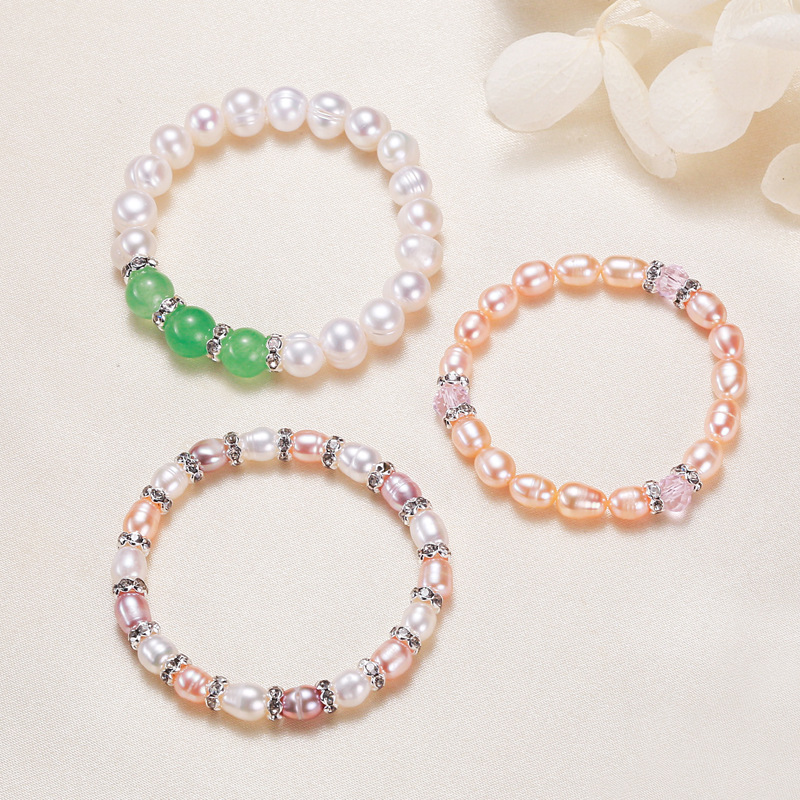 儿童手链女公主串珠卡通小孩女童宝宝手环学生淡水珍珠手镯配饰品