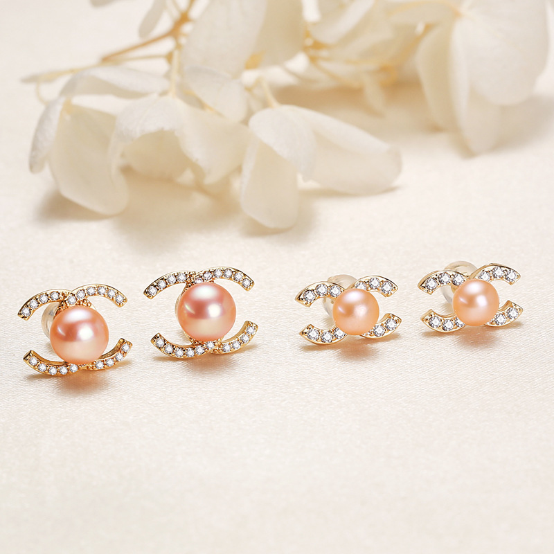 珍珠耳钉耳饰简约时尚圆形小珍珠饰品淡水珍珠耳钉耳环女