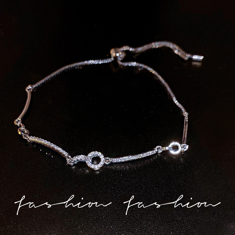 几何微镶轻奢手链女ins小众高级感手镯气质精致闺蜜手环手饰品潮